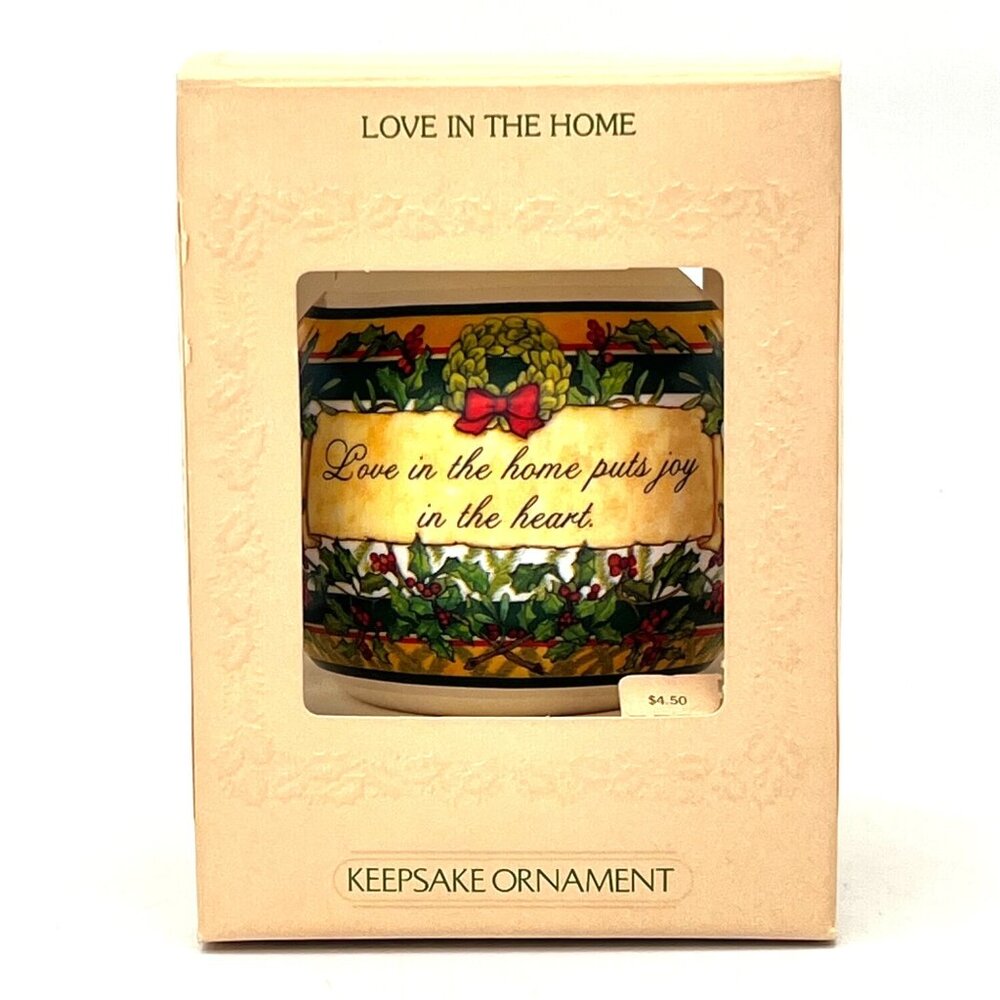 Vintage Hallmark 1981 Christmas Satin Ornament "Love In The Home" Keepsake